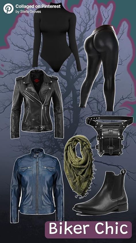 Stef Groves's Amazon Page Streetwear Baddie, Goth Cowboy, Leather Goth, Cowboy Outfits, Autumn Beauty, Motorcycle Outfit, Winter Fits, A Collage, Felt Hat