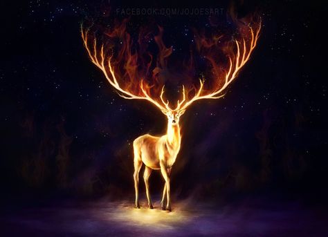 Firewalker by JoJoesArt  Dark burning deer at night Great new Digital Art Deer Painting, Creation Art, Deer Art, Animale Rare, Mythical Creatures Art, A Deer, Arte Fantasy, Arte Horror, Art Graphique