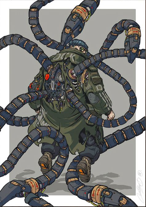 Dr Octopus Art, Anthro Spider, Spider Man Villains, Spiderman Villians, Spiderman Villains, Dr Octopus, Doctor Octopus, Villain Character, Marvel Champions