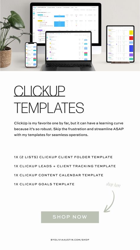 Skip the guesswork and elevate your proposals, presentations and ClickUp systems to expert status. These templates are exactly what you need to land high-ticket clients, then impress them every step of the way Designers Website, Project Timeline Template, Content Calendar Template, Goals Template, Folder Templates, Project Proposal Template, Back Message, Brand Presentation, Client Management