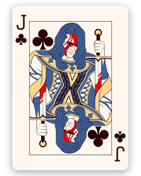 by Mahdieh Farhadkiaei on Play Card Design, Jack Card, Jack Of Clubs, Playing Card Art, Angel Wall Decor, Jack Of Spades, Playing Cards Art, Joker Card, Playing Cards Design