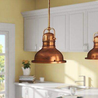 The vintage-industrial style Boswell One-Light LED Mini Pendant makes a statement in any setting. The sleek finish adds a contemporary feel, and the frosted prismatic acrylic lens adds to the historical aesthetic. Perfect above a kitchen island or dining area, or hung in a bedroom or bathroom. Add more than one as the defining touch in Industrial-style rooms. The included energy-efficient dimmable LED bulb eliminates the need for frequent bulb changes, saving you time and money. The fixture is E Vintage Industrial Style, Coastal Contemporary, Farmhouse Sink Kitchen, Kitchen Island Pendants, Lantern Pendant, Lantern Lights, Mini Pendant, Pendant Lights, Ceiling Pendant Lights