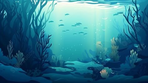 Water Advertising, Fish Under Water, Water Cartoon, Underwater Cartoon, Fish Cartoon, Fish Background, Underwater Plants, Advertising Background, Ppt Background