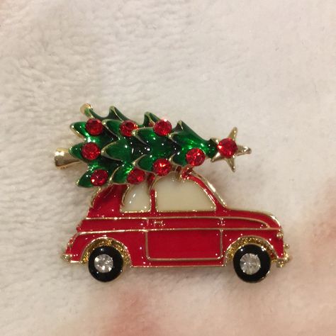 Christmas Holiday Red Car And Tree Brooch Fashion Pin Nwt Unbranded, Made Of Gold Toned Metal Alloy Enamel And Red Crystals. Measures 1.50” X 1.25”. Lightweight. Cross Bar Pressure Clasp Closure. Tree Fashion, Swan Brooch, Brooch Fashion, Angel Brooch, Frog Pins, Trifari Brooch, Cross Bar, Holiday Pins, Handmade Pins