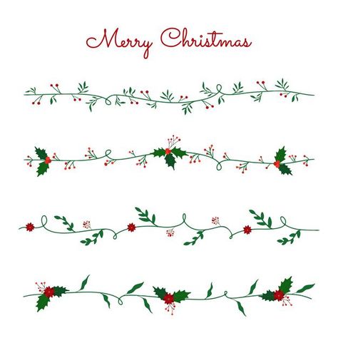 Holly Drawing Simple, Christmas Garland Drawing, Garland Drawing, Bujo Christmas, Christmas Boarders, Christmas Wreath Illustration, Christmas Articles, Vine Drawing, Christmas Leaves