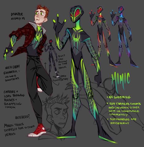 Spider Sonas, Spider Ideas, Spiderman Costumes, Spider Suits, Spider Aesthetic, Spiderman Oc Art, Web Warriors, Spider Sona, Spiderman Characters