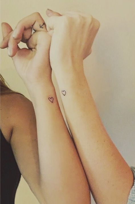 Small Heart Tattoo On Wrist Mother Daughters, Friends Heart Tattoo, Matching Tattoos For Best Friends Wrist, Mini Heart Tattoo Wrist, Heart Tattoo On Side Of Wrist, Tiny Heart Tattoo Wrist, Heart Best Friend Tattoos, Handwritten Heart Tattoo, Heart Sister Tattoo