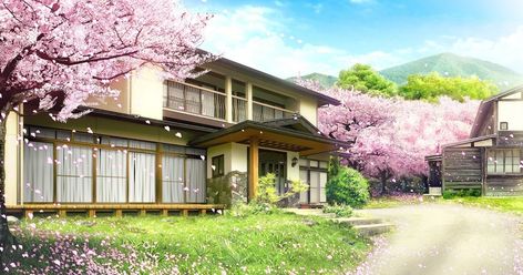 A collection of amazing Anime Landscapes, Sceneries and Backgrounds. Anime Houses, Anime Landscape, Anime House, Anime Places, Episode Backgrounds, Farmhouse Landscaping, Scenery Background, Landscape Designs, Landscape Background