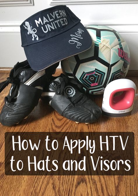 How to Apply HTV to Hats and Visors with the Cricut EasyPress Mini via TheKimSixFix.com Making Hats With Cricut, Iron On Hats Cricut, Cricut Hats Baseball Caps, Size To Fit Baseball Hat For Cricut Hat Press, Cricut Easy Press Hat, Honey Do List, Soccer Season, Mini Iron, Visor Hats