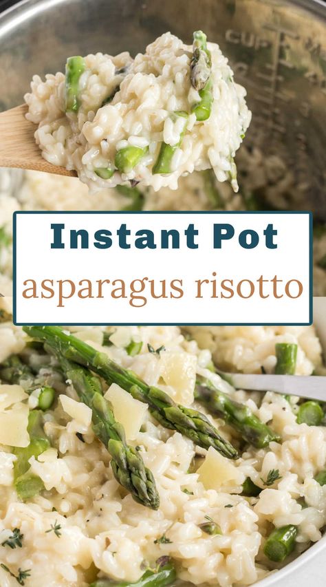 Instant Pot Asparagus, Instant Pot Risotto Recipes Easy, Instant Pot Rissoto Recipes, Healthy Asparagus Risotto, Roasted Asparagus Risotto, Quick Risotto, Vegan Asparagus Risotto, Gluten Free Instant Pot Recipes, Instant Pot Pasta Recipe