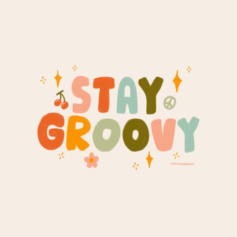 groovy vibes, 70s vibes, lettering , fun, bright, illustrations, cute Groovy Sayings, Fitness Moodboard, Groovy Illustration, Door Collage, Groovy Lettering, Groovy Aesthetic, Groovy Party, Aesthetic Motivation, Groovy Birthday