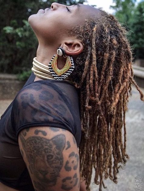 💋 Semi Freeform Locs Women, Freeform Locs Women, Semi Freeform Locs, Aesthetic Locs, Brown Locs, Women With Dreadlocks, Freeform Locs, Dreads Girl, Nappy Hair