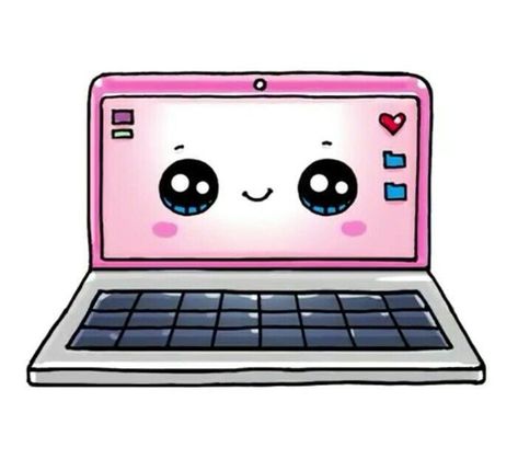 Laptop Drawing, Kawaii Girl Drawings, Laptop Aesthetic, Aesthetic Laptop, Wallpaper Macbook, Arte Do Kawaii, Images Kawaii, Cute Food Drawings, Wallpaper Laptop