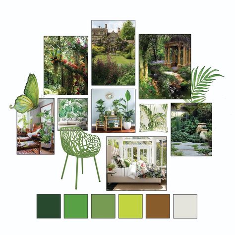 Botanical mood board | garden | home decor | Tropical mood board | Green mood board | nature Mood Board Landscape Layout, Mood Board For Landscape Design, Architecture Mood Board Inspiration, Mood Board Landscape, Nature Mood Board Inspiration, Landscape Mood Board, Mood Board Nature, Mood Board Architecture, Architecture Mood Board