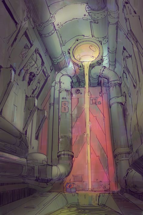 ArtStation - Bunker/Sewer-Superior Sewer Drawing Reference, Bunker Concept Art, Sewer Aesthetic, Ground Perspective, Space Dnd, Fantasy Environment, Interior Concept Art, Space Hulk, Dnd Campaign