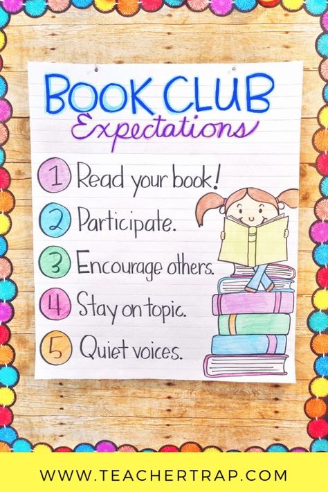 Classroom book clubs, like Literature Circles, are a powerful way to build reading comprehension! Launch thriving Book Clubs in one week with this easy guide. Easy to manage and great for elementary reading!  #bookclubs #classroombookclubs #literaturecircles #1stgradereading #2ngradereading #3rdgradereading #4thgradereading#5thgradereading #teachertrap Classroom Book Clubs, First Grade Books, 2nd Grade Books, 3rd Grade Books, Teaching Comprehension, Elementary Books, Kids Book Club, Reading Anchor Charts, Reading Comprehension Strategies