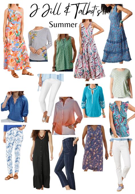 J Jill Outfits, Fashion Over 50 Summer, Jjill Outfits, Dresses Women Over 50, Talbots Summer, Summer Capsule, Southern Hospitality, Summer Ideas, Festival Dress