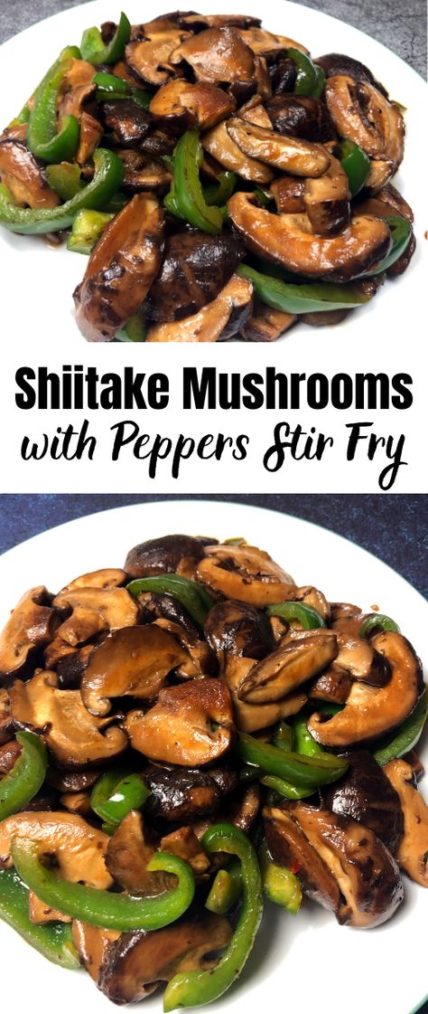 Mushrooms And Bell Peppers, Keto Shitake Mushroom Recipes, Peppers Mushrooms Recipe, Shiitake Stir Fry, Green Pepper And Mushroom Recipes, Mushroom Stir Fry Vegetarian, Shitake Mushroom Recipes Dinners, Mushroom Green Pepper Recipe, Shiitake Mushroom Stir Fry