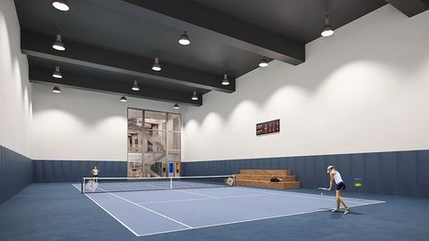 Indoor Tennis Court, Indoor Soccer Field, Indoor Tennis, Badminton Court, Indoor Soccer, Luxury Rentals, Garden Studio, Ceiling Windows, 인테리어 디자인