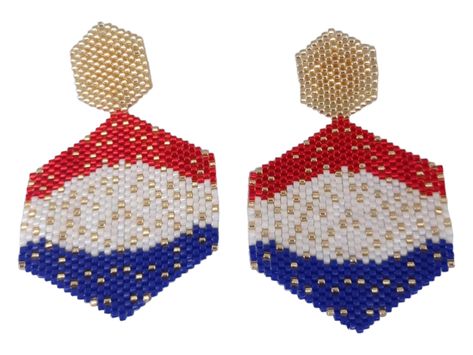 Excited to share the latest addition to my #etsy shop: Customized Earrings with miyuki beads in flag patterns. Colombian & Dutch flags available. #patrioticflags #independenceday #miyuki #customized #earrings Customized Earrings, Colombian Flag, Dutch Flag, Patriotic Flag, Miyuki Beads, Custom Earrings, Brick Stitch, Chandelier Earrings, The Netherlands