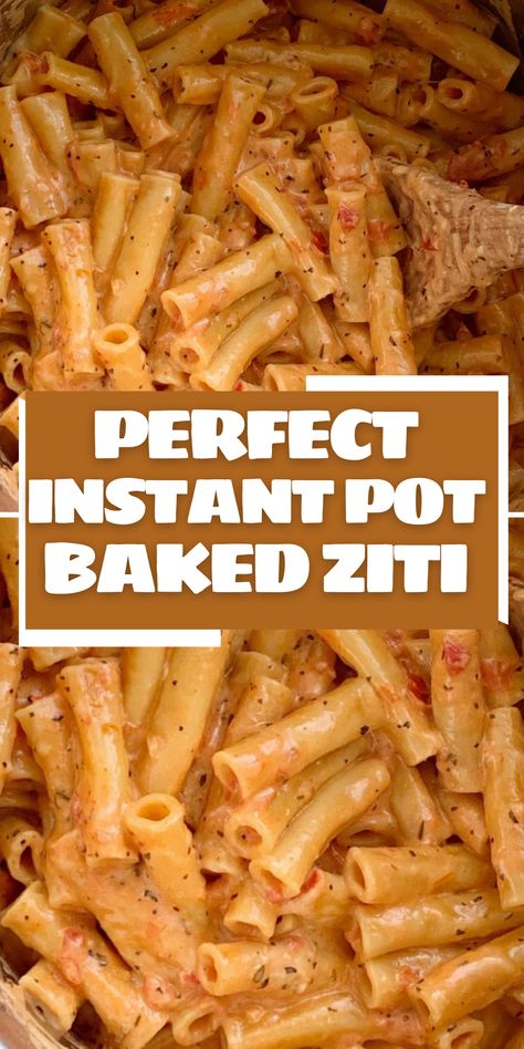 Baked ziti made in the instant pot with ziti pasta, heavy cream, chicken broth, crushed tomatoes, parmesan cheese, and seasonings. Instant Pot Baked Ziti, Tomatoes Sauce, Cheap Recipe, Ziti Recipe, Ziti Pasta, Instant Pot Pasta Recipe, Pasta Alfredo, Ziti Recipes, Pot Recipes Healthy