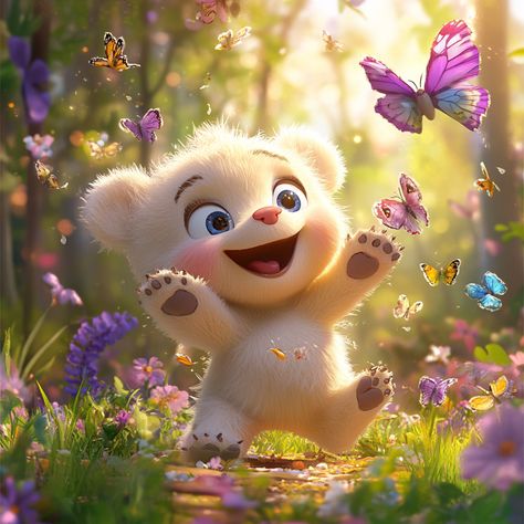 This baby bear is having the best day ever, surrounded by his butterfly friends! 🐻🦋 Who else wants to join the fun? 🌼💖 #CutestBear #ButterflyFriendship #NatureLover #AdorableMoments #CartoonAnimals #LoveNature #JoyfulBear #CutenessOverload #CutePics
Follow: https://www.instagram.com/supa.cute.world for more cute 🥰 World Animals, The Best Day, Animals Of The World, Baby Bear, Best Day Ever, Adorable Animals, Big Eyes, Cuteness Overload, Cartoon Animals