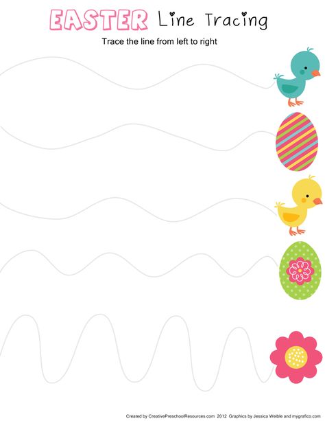 Easter Tracing Curved Lines Easter Lessons, Easter Worksheets, Easter Preschool, Preschool Resources, Preschool Fine Motor, Easter Printables Free, Spring Preschool, Preschool Writing, Free Preschool