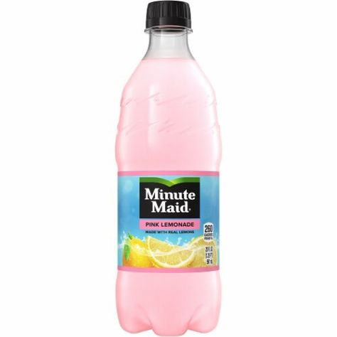 Pink Lemonade Bottle, Minute Made Lemonade, Minute Maid Pink Lemonade, Minute Maid Lemonade, Lemonade Bottle, Snack Aesthetic, Vanity Inspo, Pink Snacks, Pink Soda