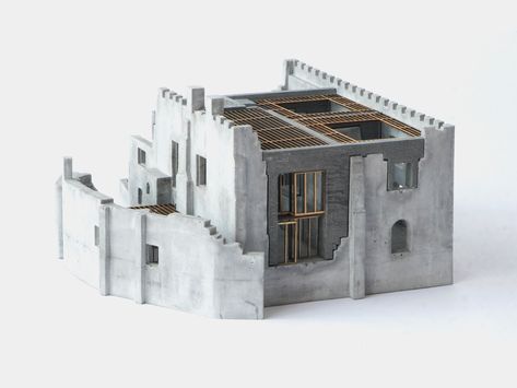 dat model tho! Cubes Architecture, Ruins Architecture, Castle Model, Maquette Architecture, Black Architecture, Castle England, Concrete Architecture, Arch Model, 3d Architecture