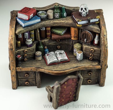 Dungeon Terrain, Furniture Miniatures, Dwarven Forge, Dnd Crafts, Fantasy Furniture, Haunted Dollhouse, Tiny Furniture, D&d Miniatures, Halloween Miniatures