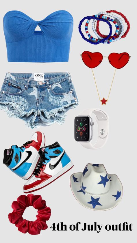 4th of July outfit! Baddie 4th Of July Outfits, Preppy Fourth Of July Outfit, Forth Of July Outfit Aesthetic, Cute Fourth Of July Outfits, Forth Of July Outfit, 4th Of July Fits, 4th July Outfit, Cute 4th Of July Outfits, Memorial Day Outfits