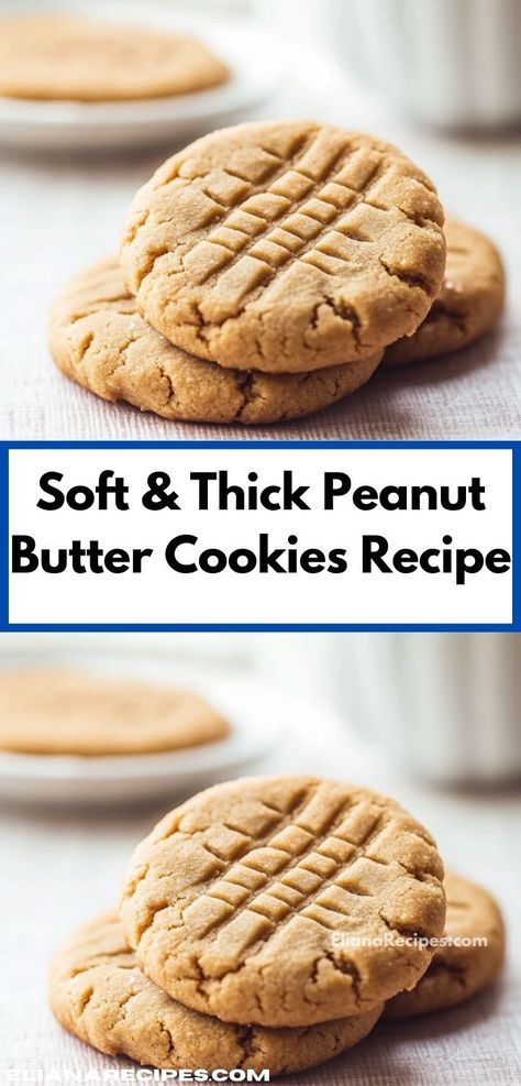 Searching for the ultimate sweet treat? Discover these Soft & Thick Peanut Butter Cookies, bursting with flavor and soft texture. They’re a family-favorite that pairs perfectly with milk or coffee for any occasion. Thick Peanut Butter Cookies, Peanut Butter Cookie Recipe Soft, Soft Peanut Butter Cookies, Butter Cookie Recipe, Chewy Peanut Butter Cookies, Peanut Butter Cookie, Butter Cookies Recipe, Peanut Butter Cookie Recipe, Peanut Butter Lovers