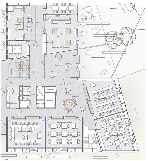 School Floor Plan, School Floor, Facade Panel, Vocational School, Trade School, School Plan, Cultural Architecture, Education Architecture, Education Center