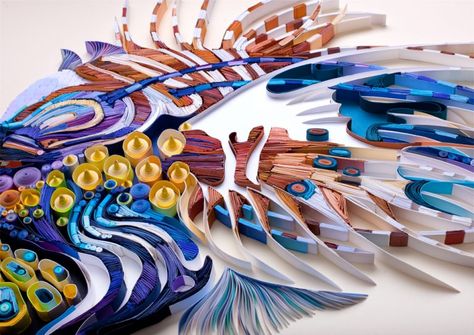 New Colorful Paper Portraits Comprised of Densely Quilled Paper by Yulia Brodskaya | Colossal Yulia Brodskaya, Plastik Recycling, Quilling Images, Arte Quilling, Art Quilling, Quilled Paper Art, Quilled Creations, Colossal Art, Lion Fish