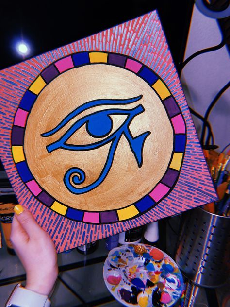 eye of horus acrylic canvas pineal gland art #art #painting #thirdeye #pinealgland #eyeofhorus #pinealglandart #eyeofhorusart #thirdeyeart #pinealglandthirdeye #acryliccanvas #acrylicpainting #eyeofhorusacrylic Easy Egyptian Painting, Eye Of Horus Painting, Third Eye Painting, Christian Art Painting, Third Eye Art, Pleasing Photos, Egyptian Painting, Abstract Art Painting Techniques, Pineal Gland