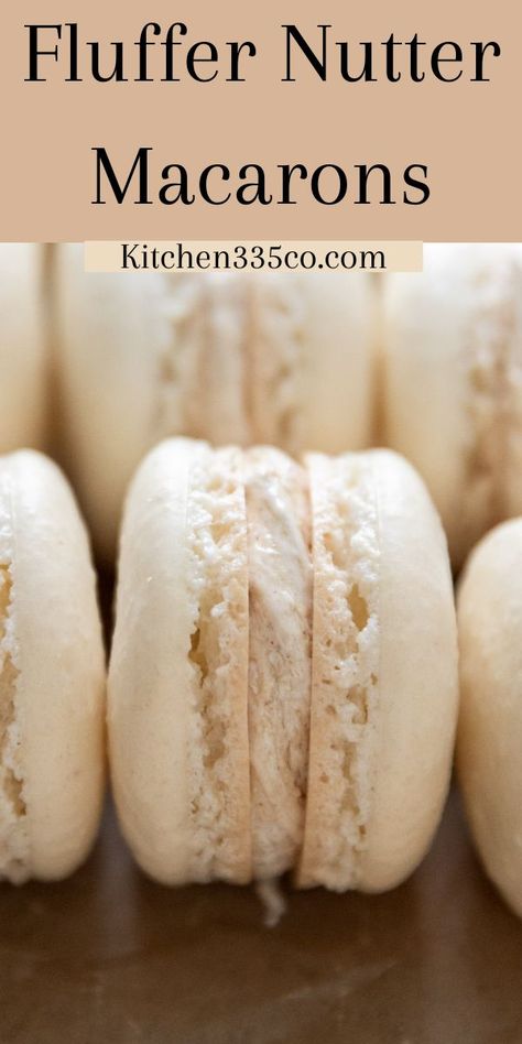 Nutter Butter Macarons, Macaron Gift Ideas, Fluffer Nutter Cookies, Macrons Recipes Flavors, Macaron Flavors Ideas, Macaron Recipe Flavors, Peanut Butter Macarons, Peanut Butter And Marshmallow Fluff, Dessert Earrings