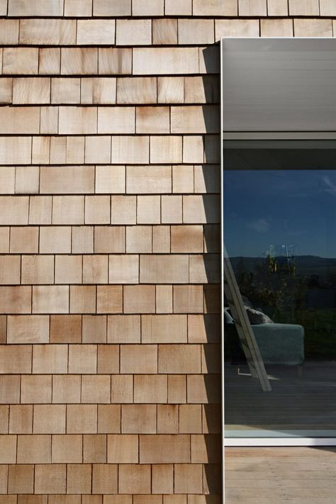 Sydserf by Sutherland & Co Wooden Shingles, Wood Cladding Exterior, Wood Facade, Wooden Facade, Timber Architecture, House Cladding, Countryside Cottage, Shingle Exterior, Wood Shingles