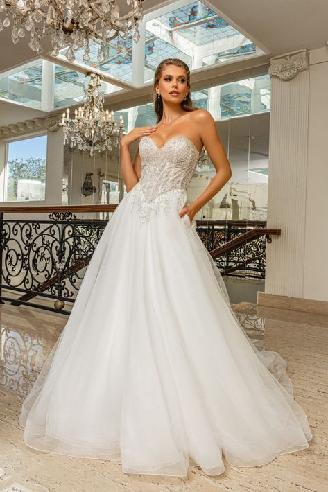 BRENNA (DRESS) Bridal Attendant, Kitty Chen, Ballgown Skirt, Tulle Ballgown, Glitter Wedding Dress, Long Sleeve Ball Gowns, Casablanca Bridal, Bridal Consultant, Fancy Wedding Dresses