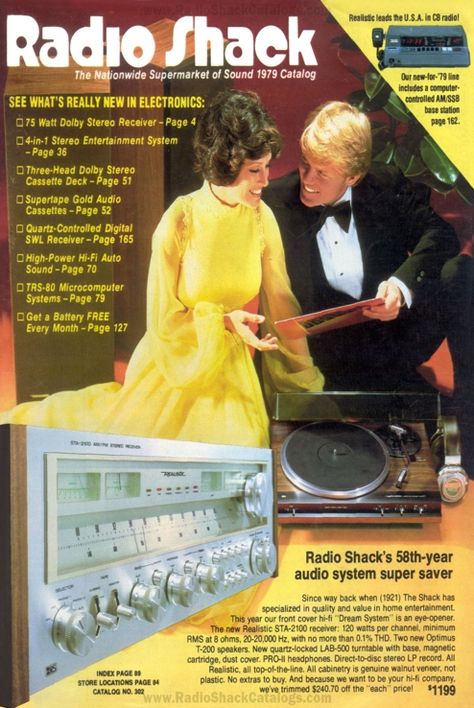 Flip through the 1979 Radio Shack catalog containing vintage: radios, stereo systems, tape players, CB radios, walkie-talkies, scanners, headphones, telephones, electronics, test equipment & more! Reel To Reel Tape Recorder, Science Gadgets, Retro Radios, Reel To Reel, Cb Radios, Stereo Systems, Listening Room, Radio Shack, Cb Radio