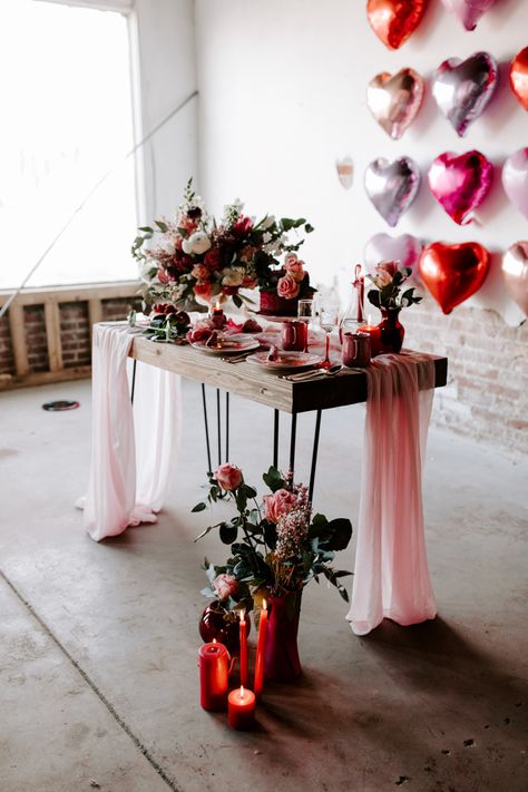 This Modern Valentine's Elopement Inspiration is for the Coolest of Couples | Junebug Weddings Valentine Trends 2023, Valentine Themed Wedding, Valentine Theme Wedding, Valentine’s Day Event Ideas, Moody Valentines Day Decor, Gold Valentines Day Decor, Valentines Elopement, Modern Valentines Decor, Valentines Wedding Theme