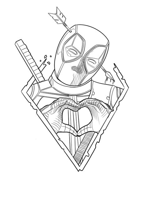 Deadpool Tattoo Stencil, Deadpool Tattoo Ideas Black And White, Comic Book Tattoo Ideas, Deadpool Stencil, Deadpool Drawing Sketches, Deadpool Tattoo Design, Deadpool Tattoo Ideas, Deadpool Sketch, Wolverine Tattoo