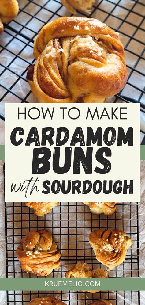 How to Make Sourdough Cardamom Buns - KRÜMELIG Sourdough Cardamom Buns, Almond Filling Recipe, Sourdough Pastries, Swedish Cardamom Buns Recipe, Cardamom Buns Recipe, Swedish Cardamom Buns, Sourdough Cinnamon Rolls, Cinnamon Filling, Sourdough Bread Starter