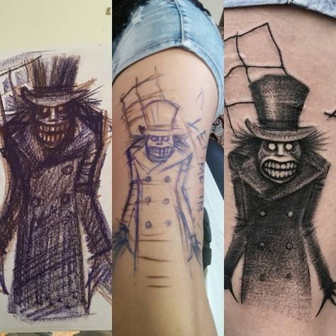 Grafyo Tattoo on Instagram: “Babadook by @maurottino Presso @grafyotattoo #scketch #disegno #schizzo #disegnosupelle #tattoo #horrortattoo #babadook #babadooktattoo…” The Babadook Tattoo, Babadook Tattoo, The Babadook, Tattoo On, I Tattoo, Skull Tattoo, Tattoos, On Instagram, Instagram