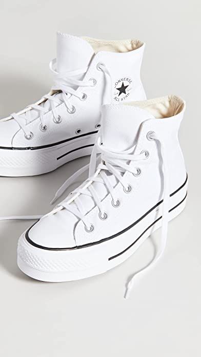 White Chuck Taylors, Chuck Taylor All Star Lift, Top Sneakers Women, Fabric Canvas, Platform Sneaker, Converse Chuck Taylor All Star, Converse High Tops, Womens Converse, Chuck Taylor Sneakers