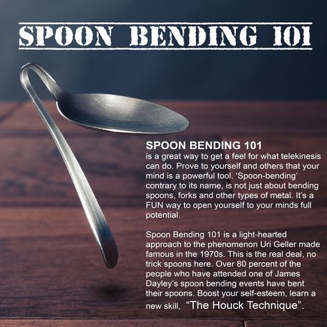 Spoon Bending 101 Is A Great Way To Get A Feel For What Telekinesis Can Do. #spoonbending Telekenisis Spell, How To Telekinesis, Telekinesis Power, How To Use Telekinesis, Types Of Telekinesis, How To Do Telekinesis, How To Get Telekinesis Power, Spoon Bending, Magic Tricks Videos