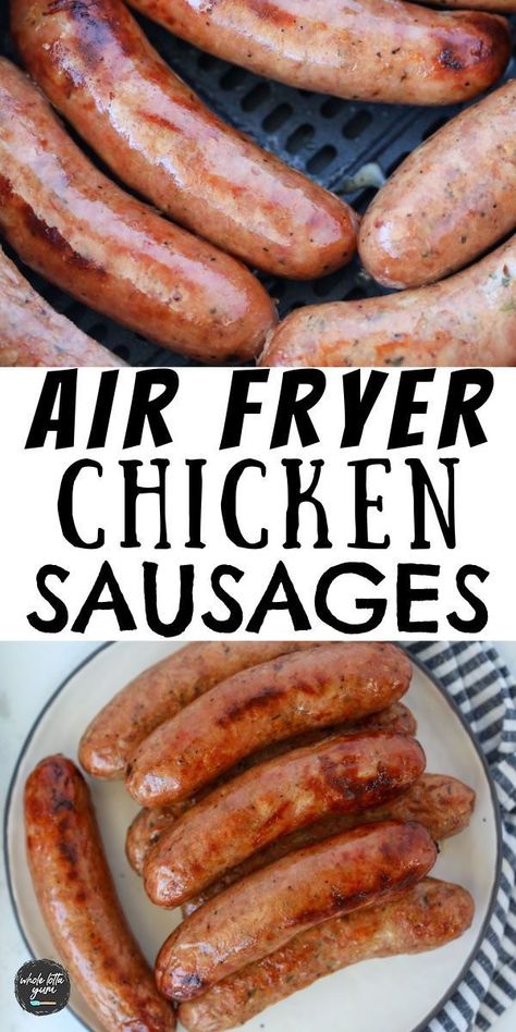 Airfryer Chicken Sausage, Air Fry Turkey Sausage, Chicken Apple Sausage Air Fryer, Air Fry Chicken Sausage, Ww Chicken Sausage Recipes, Air Fryer Chicken Sausage And Veggies, Chicken Sausage In Air Fryer, Chicken Sausages Recipe, Chicken Sausage Recipes Healthy Low Carb