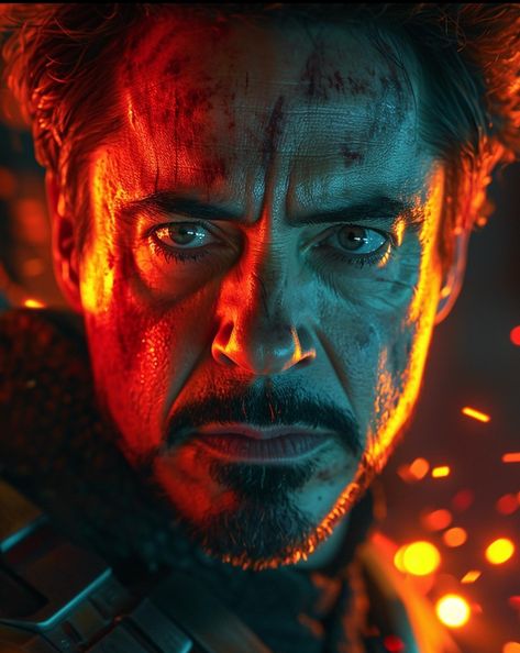 Tony Stark Tattoo, Tony Stark Portrait, Marvel Realistic Drawings, Captain America Portrait, Marvel Portraits, Superhero Portrait, Che Guevara Art, Iron Man Hd Wallpaper, Colorful Portrait Photography