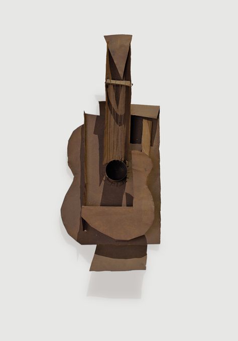 <p>Pablo Picasso. <em>Guitar,</em> Paris, after mid-January 1914. Ferrous sheet metal and wire 30½ x 13¾ x 7⅝ in (77.5 x 35 x 19.3 cm). The Museum of Modern Art, New York. Gift of the artist Picasso Guitar, Synthetic Cubism, Cubist Sculpture, Picasso Cubism, Cubist Movement, Francis Picabia, Famous Sculptures, Johannes Vermeer, Georges Braque