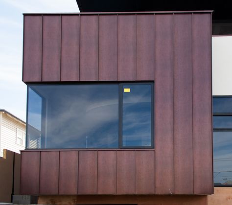 Standing Seam Naturel Antique Copper Copper Cladding Architecture, Bronze Cladding Architecture, Copper Facade Architecture, Galvanised Steel Cladding, Corten Steel Facade Architecture, Stone Cladding Exterior, Zinc Cladding, Roof Cladding, Exterior Wall Cladding