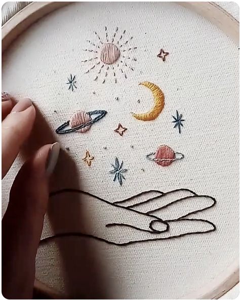 Pola Macrame, Embroidery Stitches Beginner, Hand Embroidery Videos, Diy Embroidery Patterns, Basic Embroidery Stitches, Embroidery Stitches Tutorial, Pola Sulam, Embroidery Flowers Pattern, Simple Embroidery